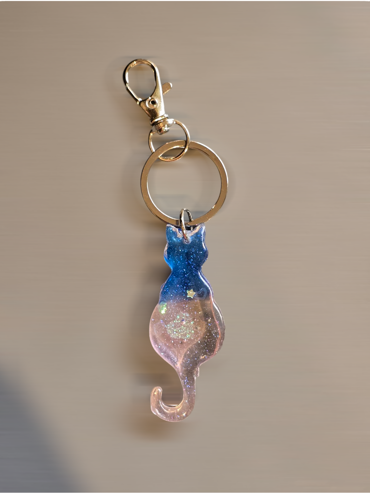 Keycharm Cat pink and blue