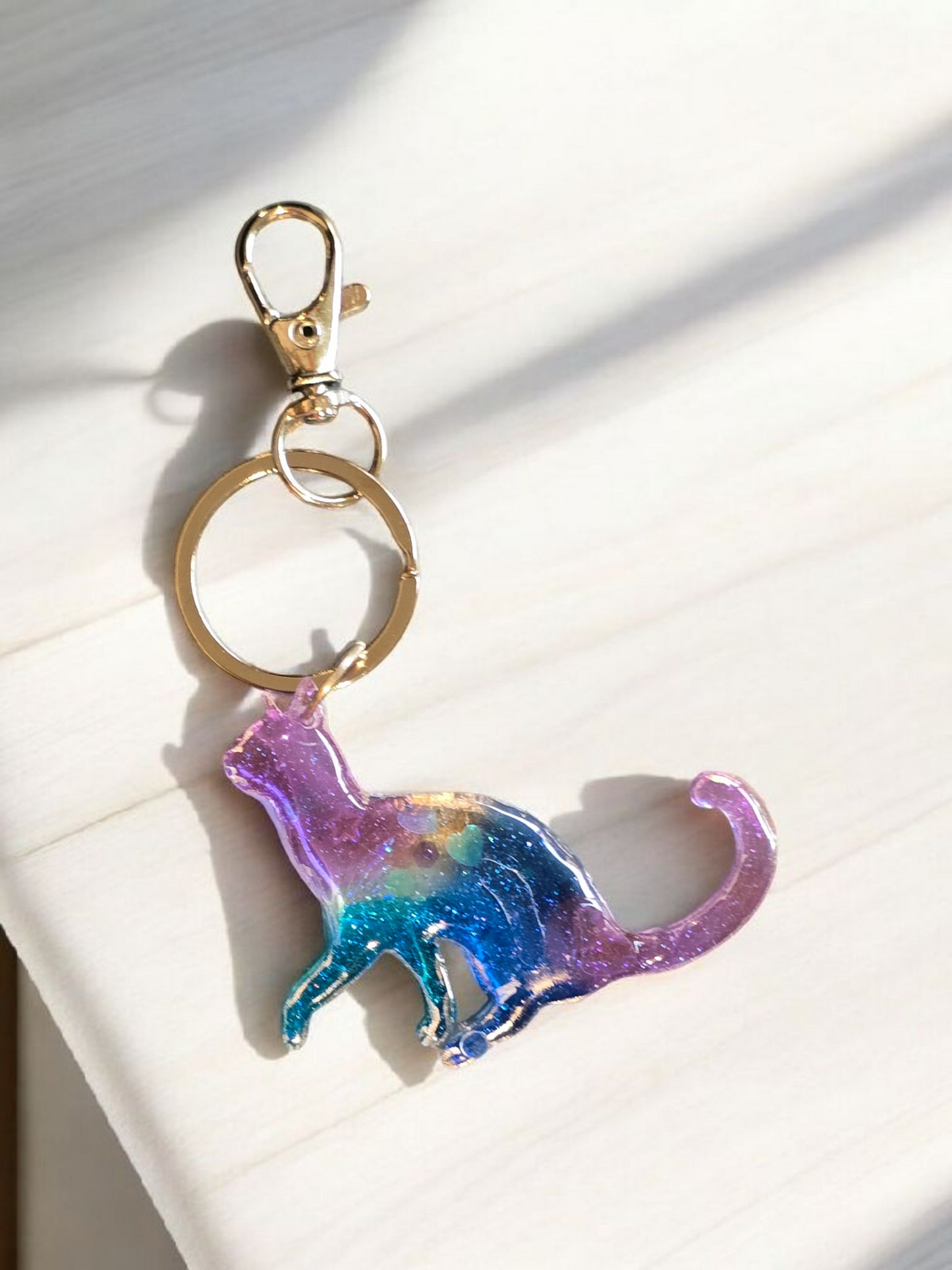 Keycharm Cat pink and blue