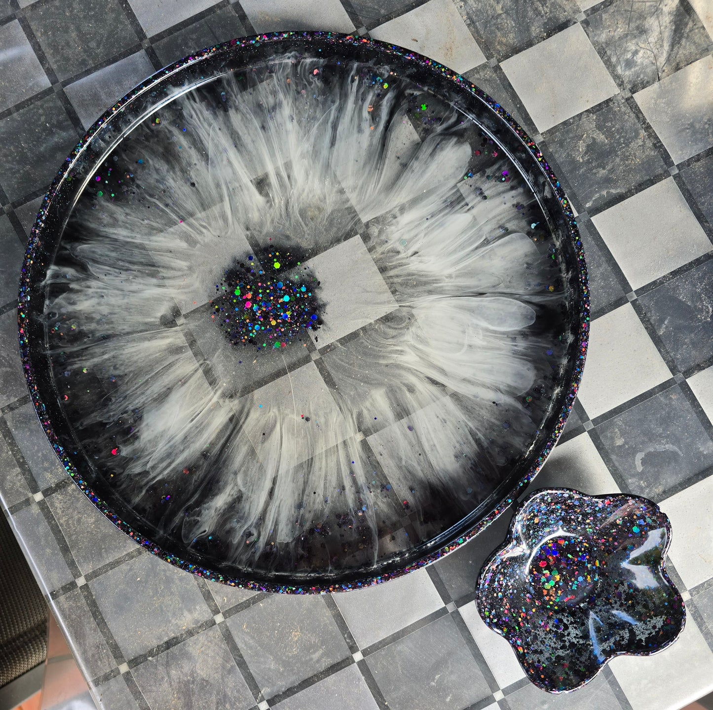 Tray black sparkle