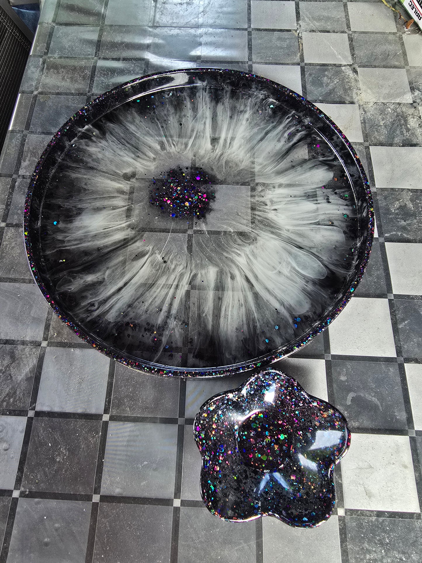 Tray black sparkle