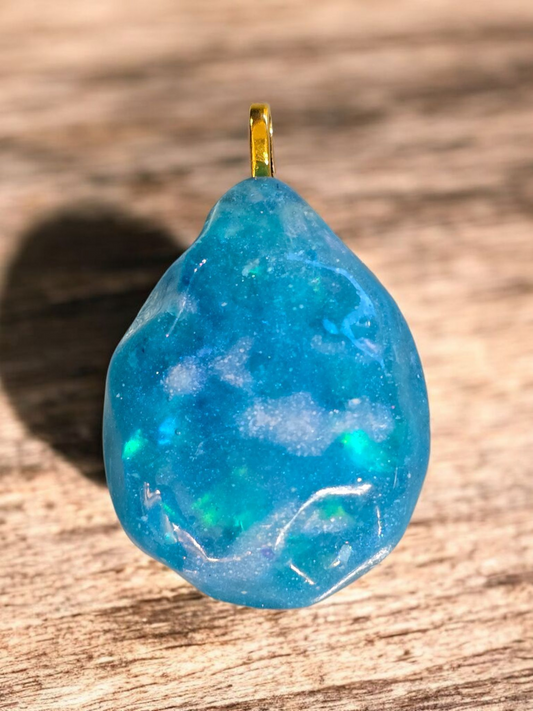 Pendant water ripple turquoise