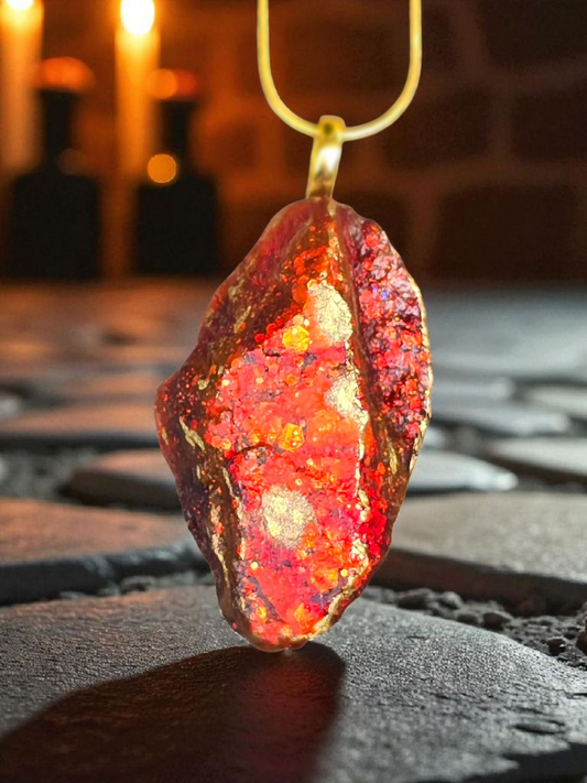Pendant crystal Stone burnt orange