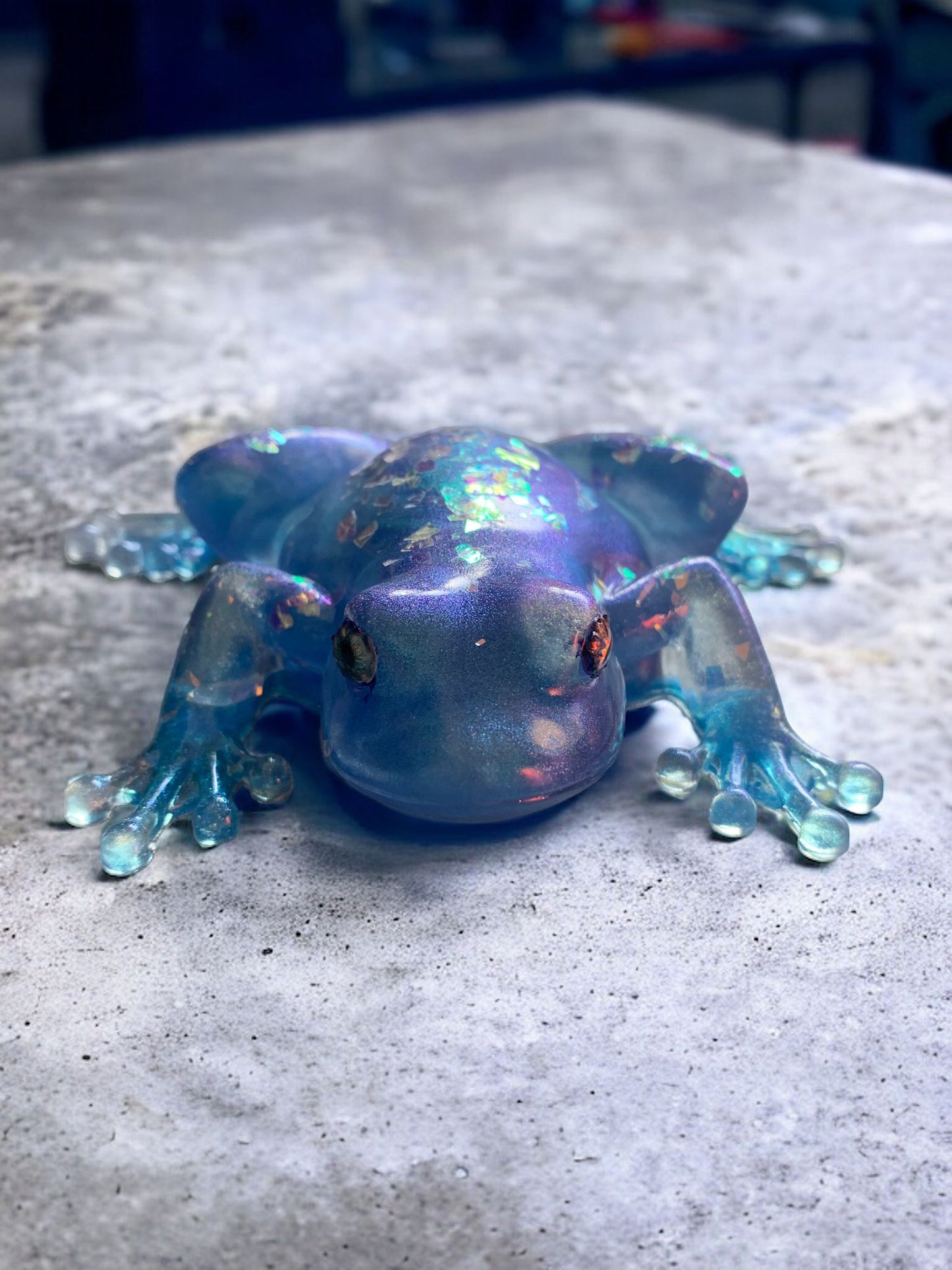 Frog chic blue glitter