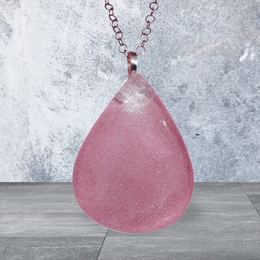 Pendant Crystal Tear Drop Pink Blossom