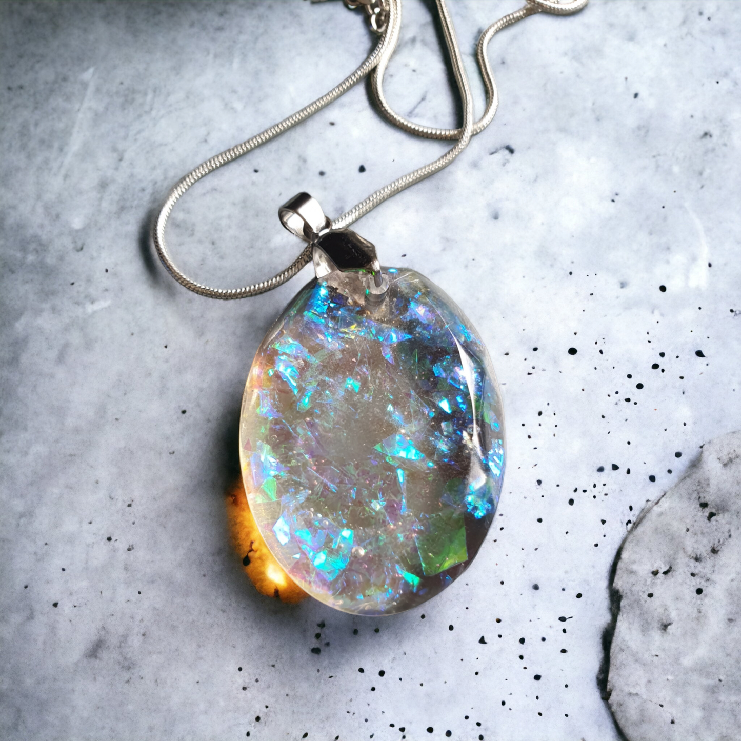 Pendant Blue Green sparkle crystal