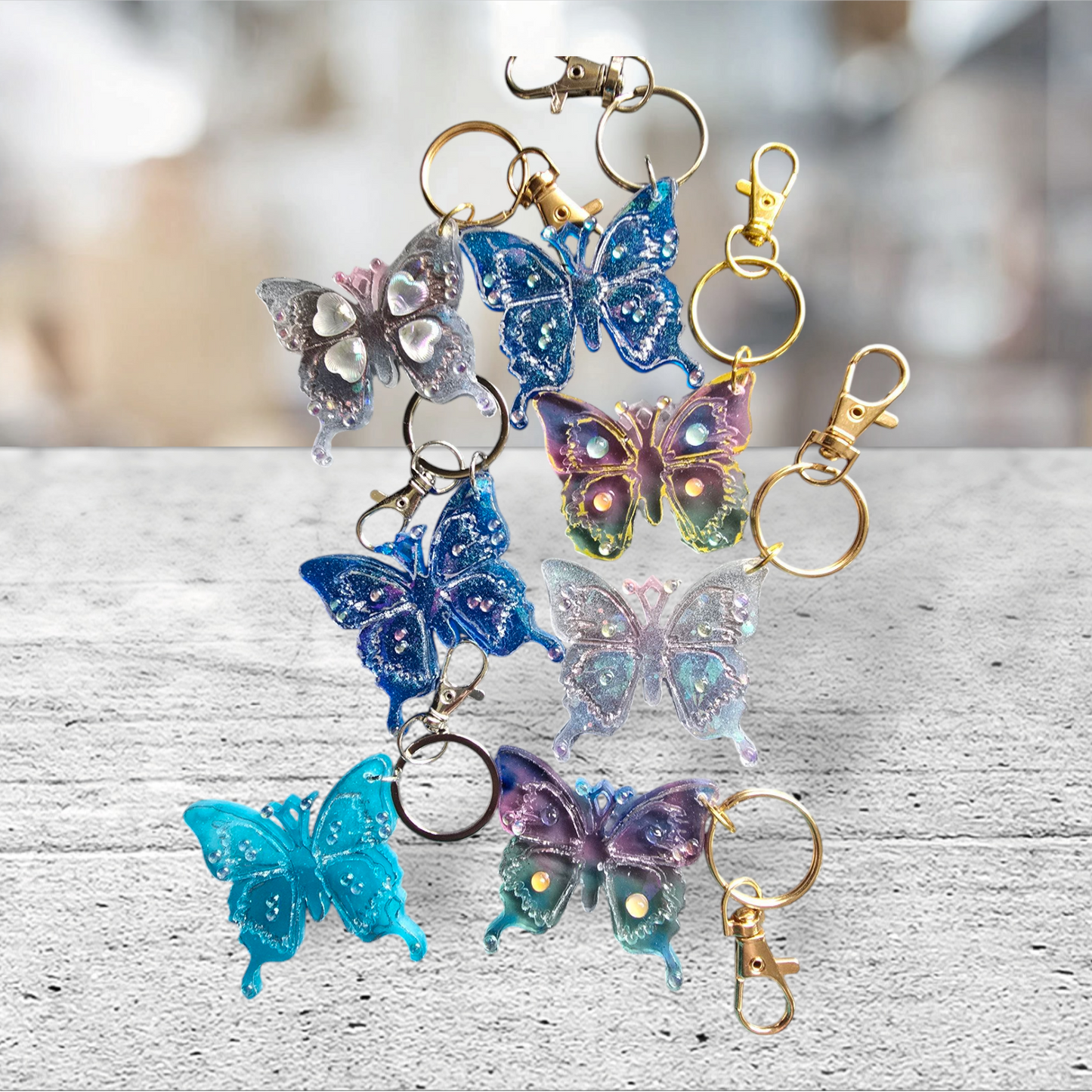 Keycharm butterfly rainbow