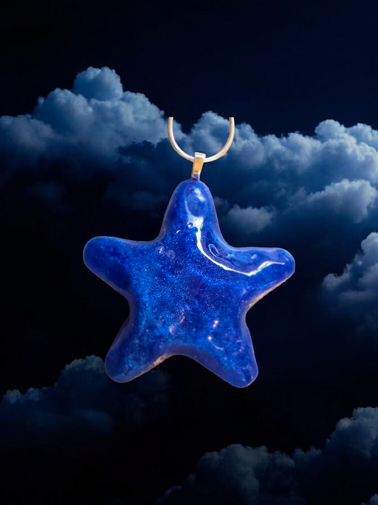 Pendant cobalt blue water ripple