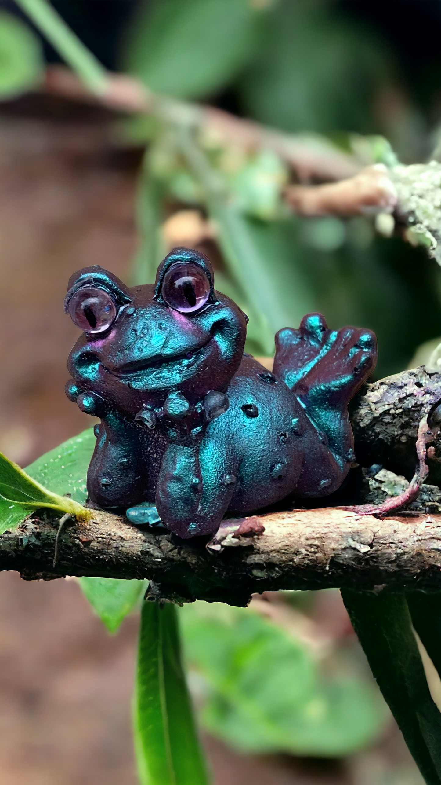Frog Happy Teal / Purple