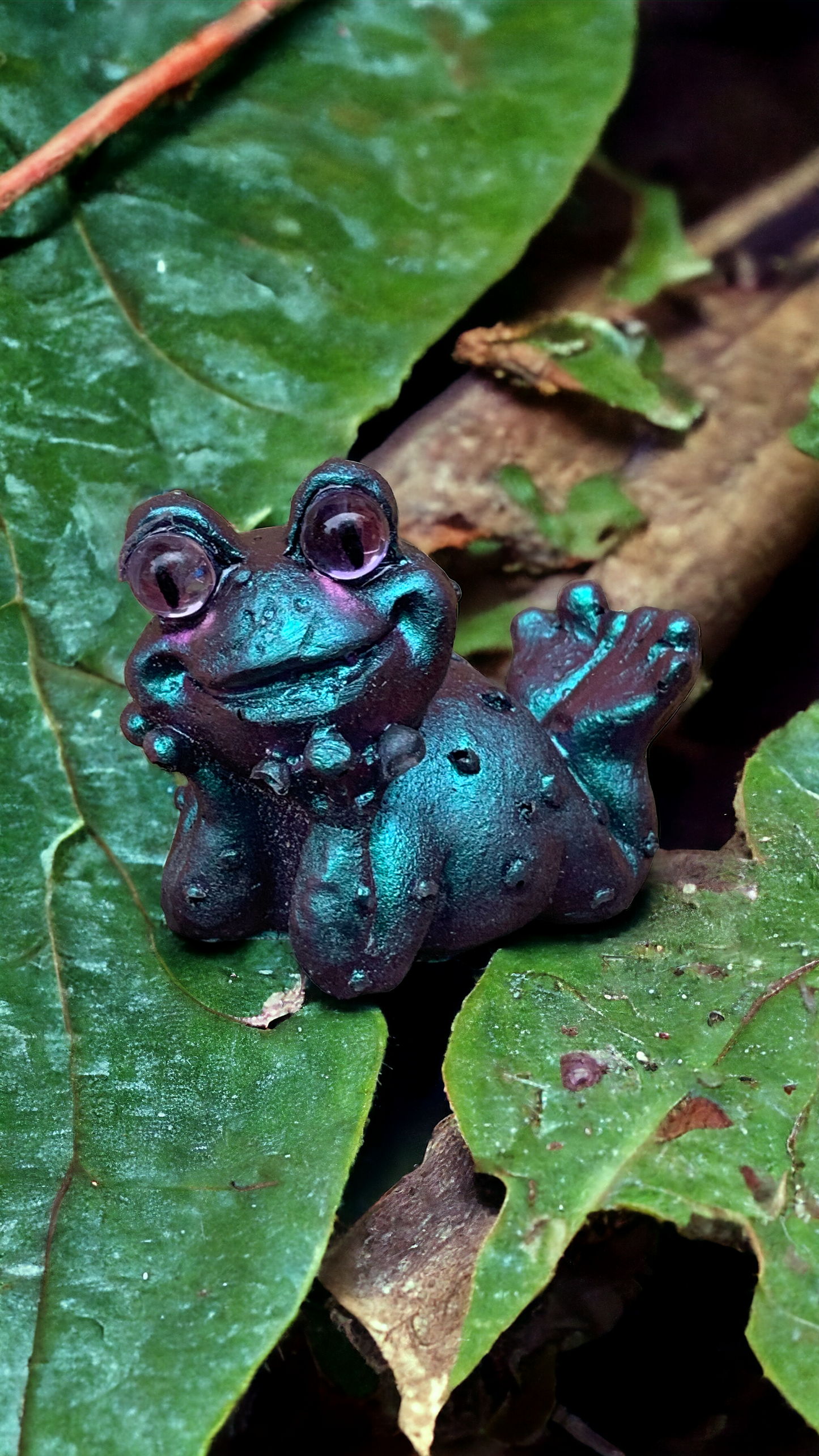 Frog Happy Teal / Purple