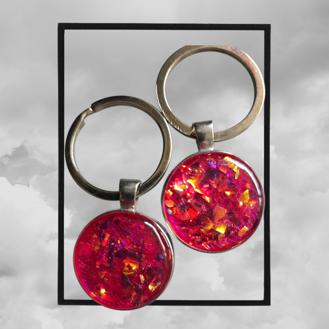 Keycharm shimmering orange and pink