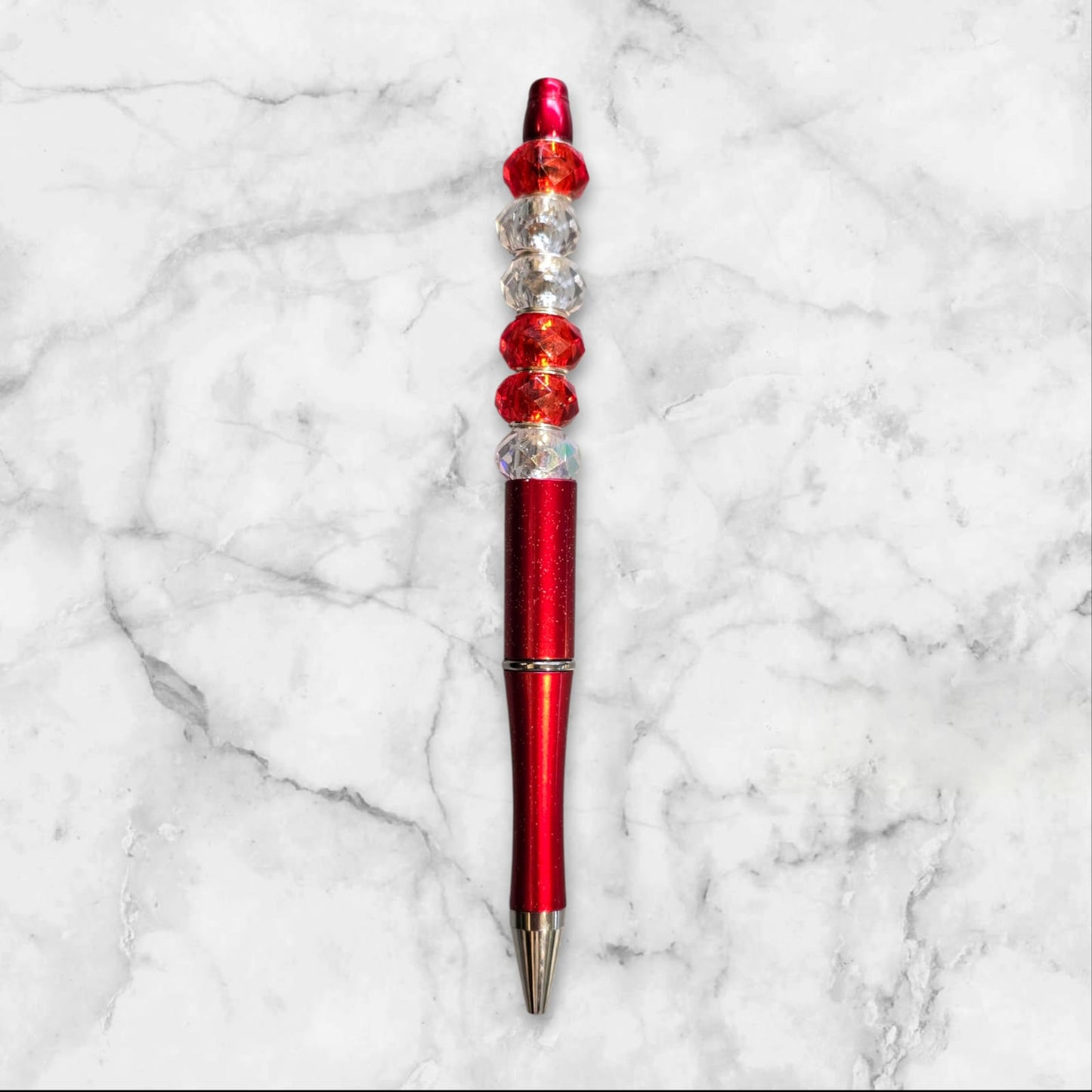 Beaded pens Ruby red