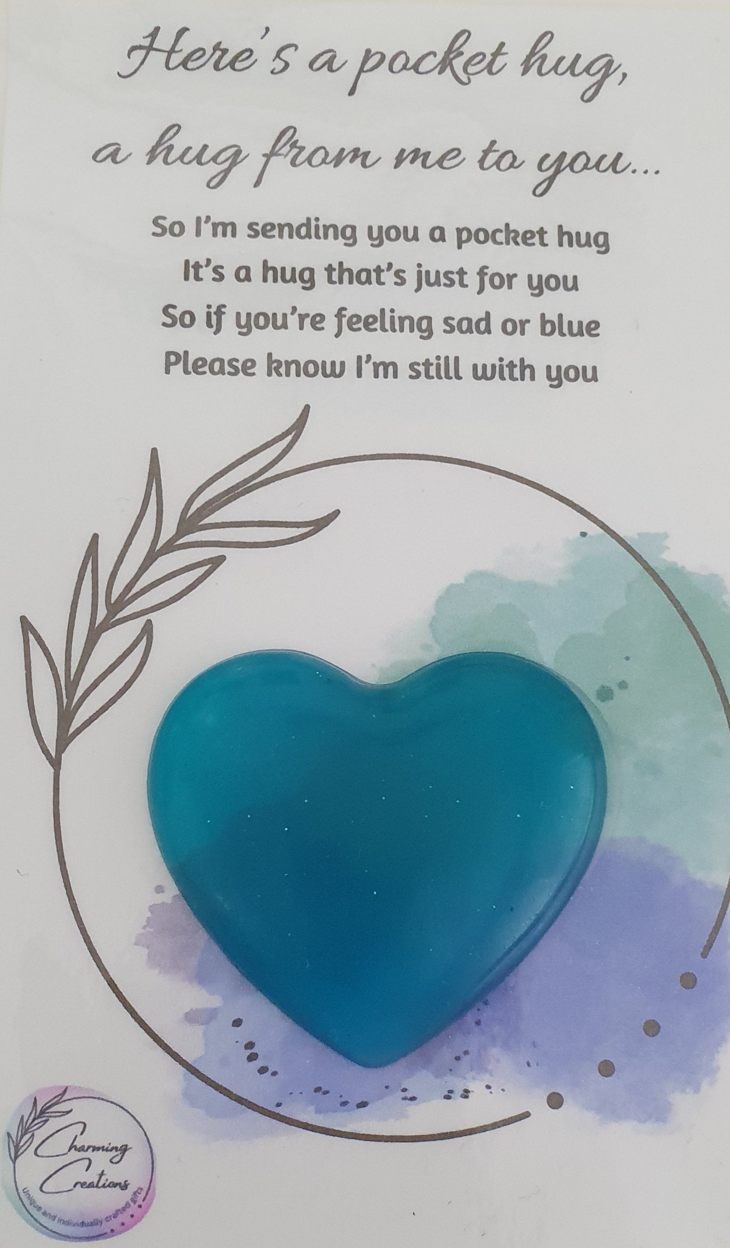 Pocket hug heart sad and blue