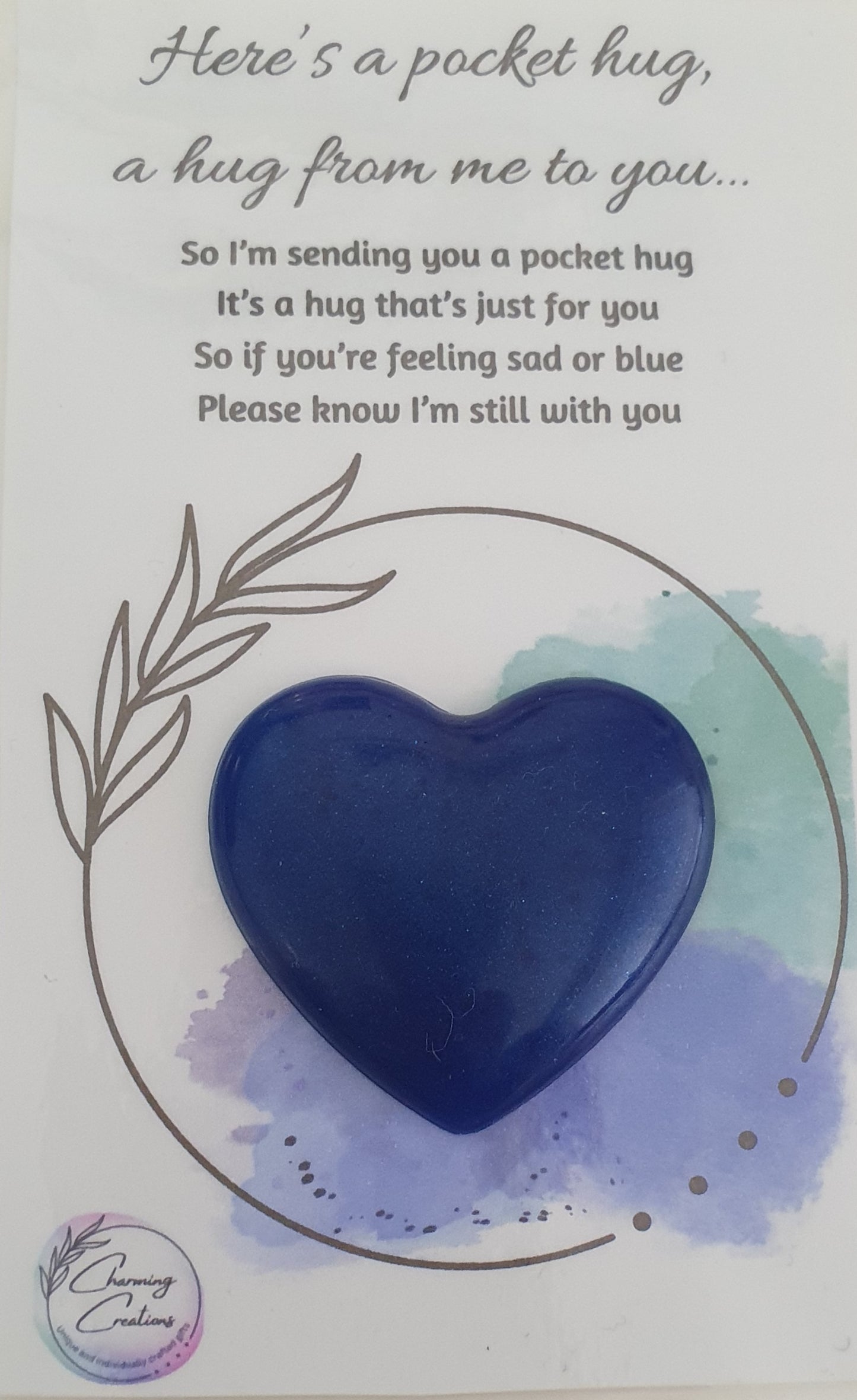 Pocket hug heart sad and blue