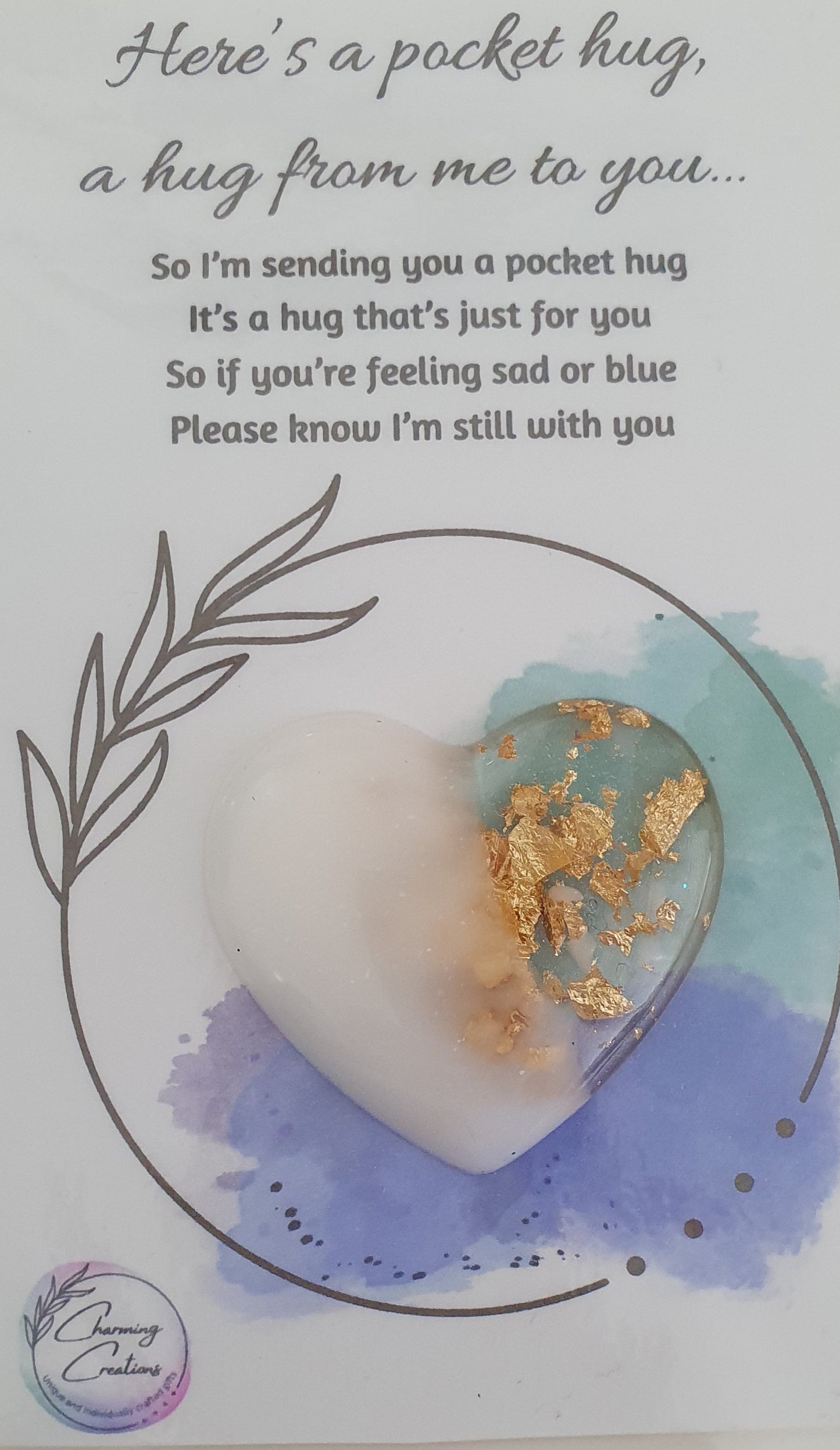 Pocket hug heart sad and blue