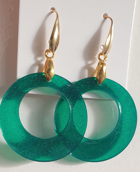 Earrings Emerald green