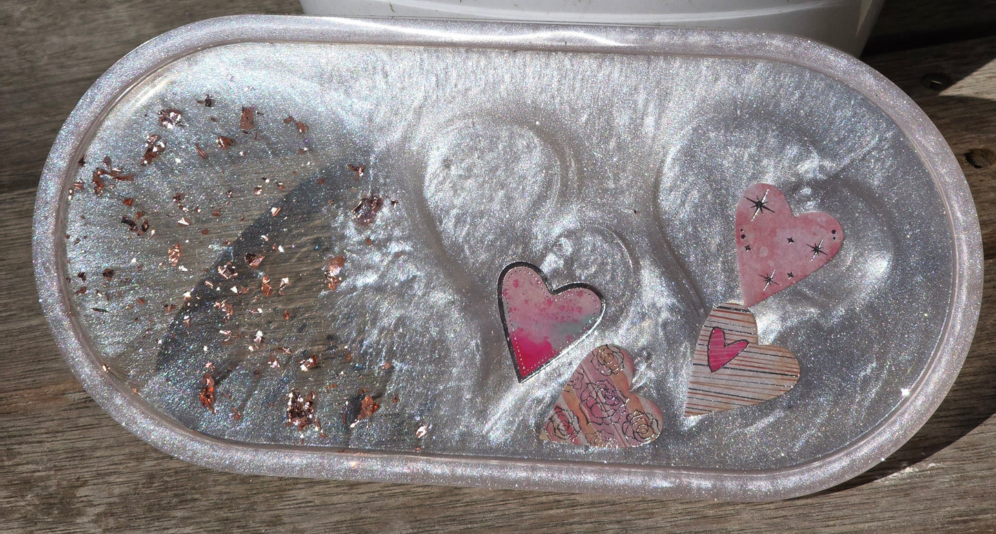 Trinket tray soft pink large