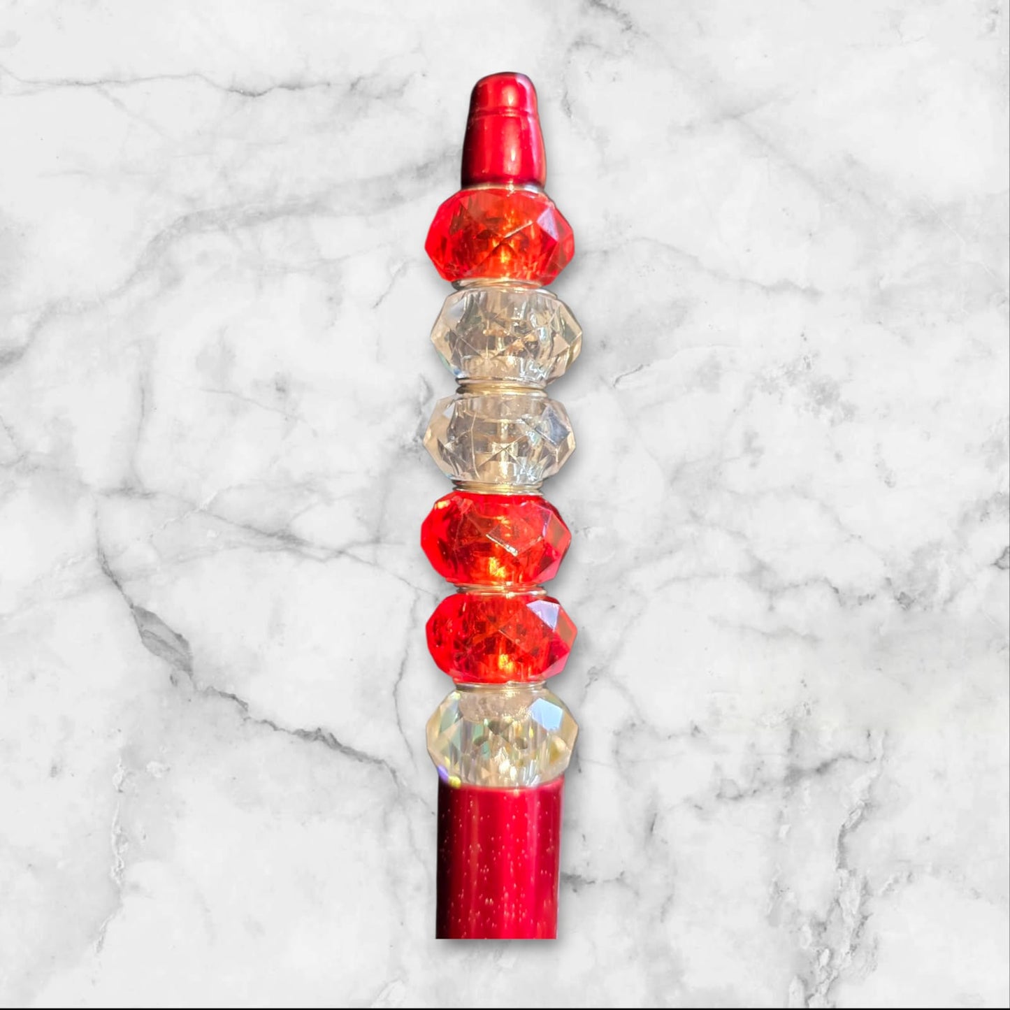 Beaded pens Ruby red