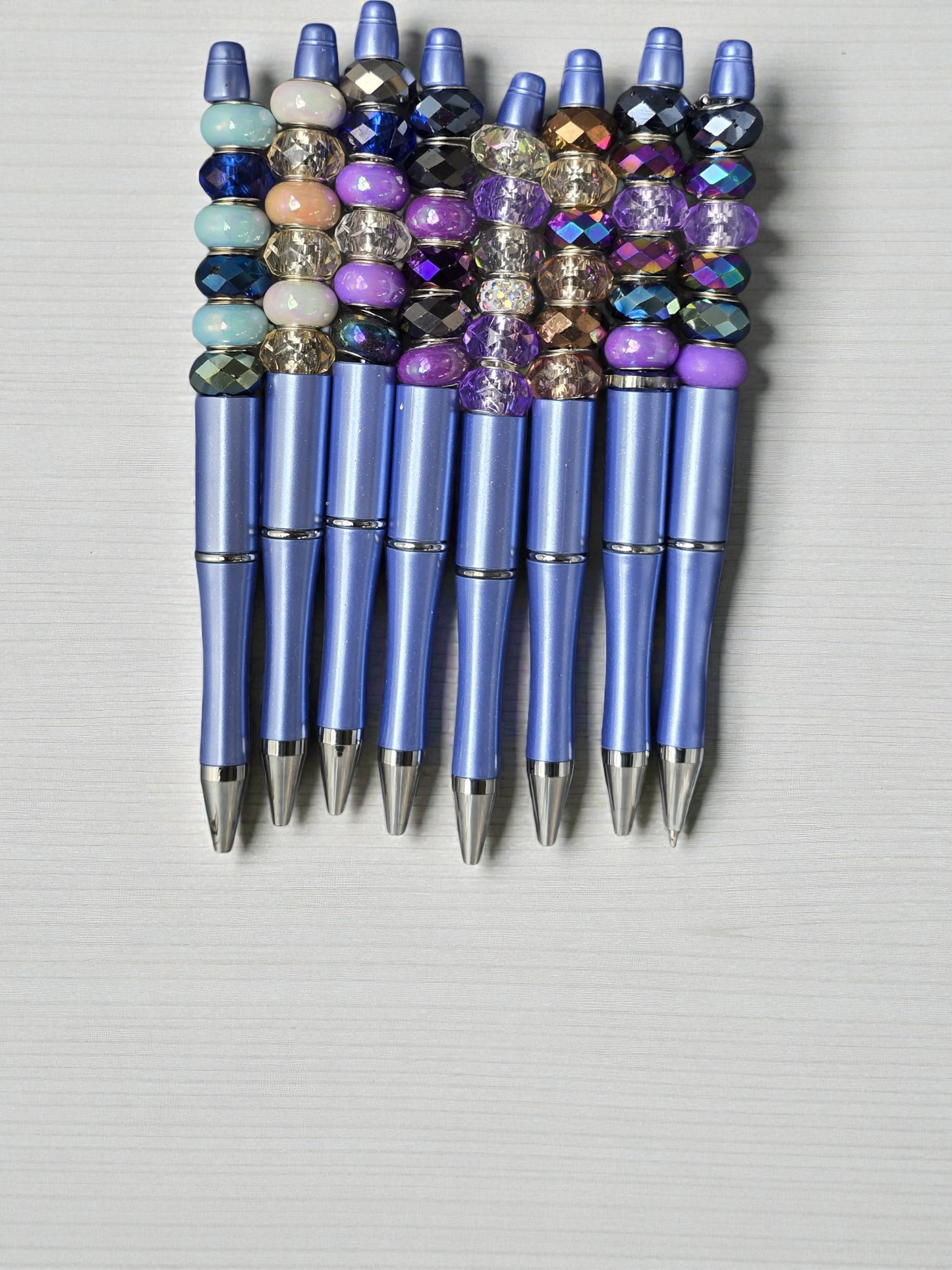 Beaded pen blue
