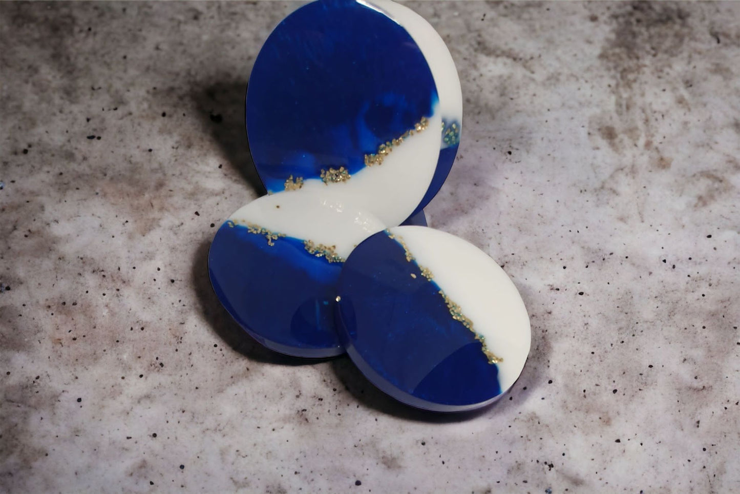 Coasters blue and white with stand