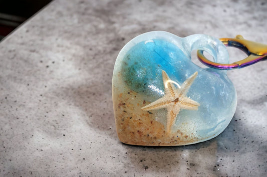 Puffy heart pendant seastar