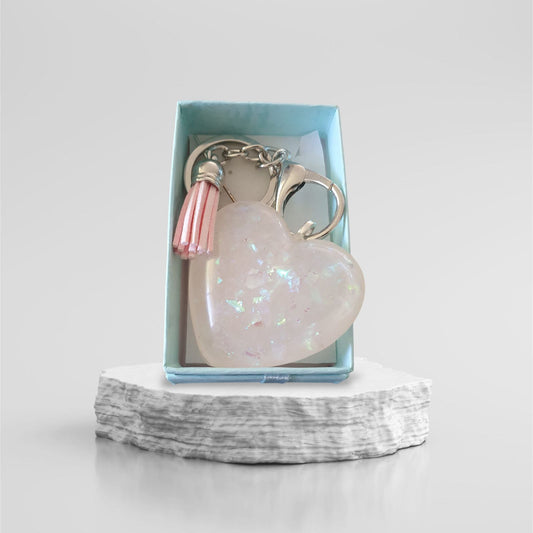 Keycharm puffy heart light pink