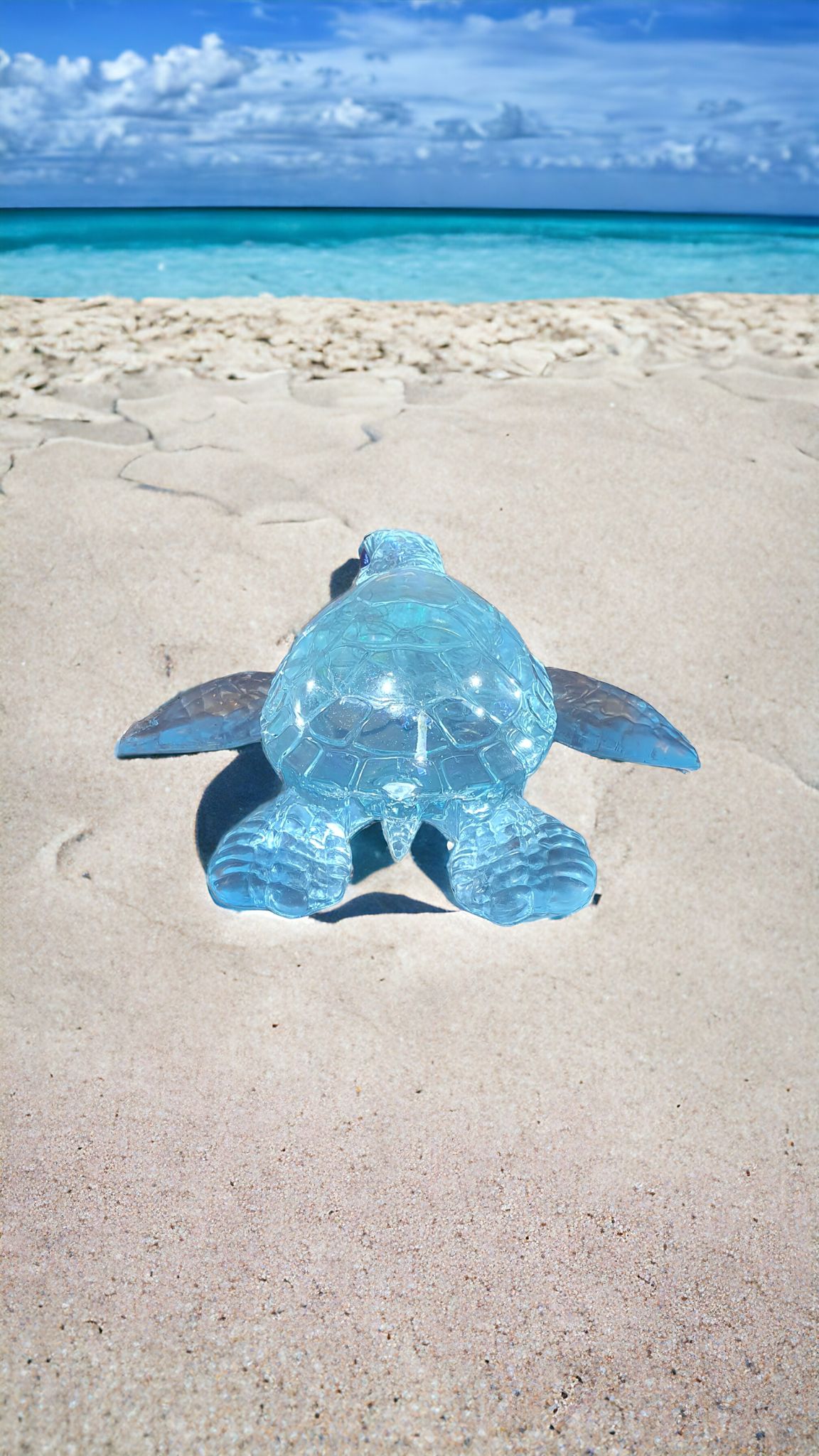 Turtle huge turquoise with lights Size; 31 x 30cm