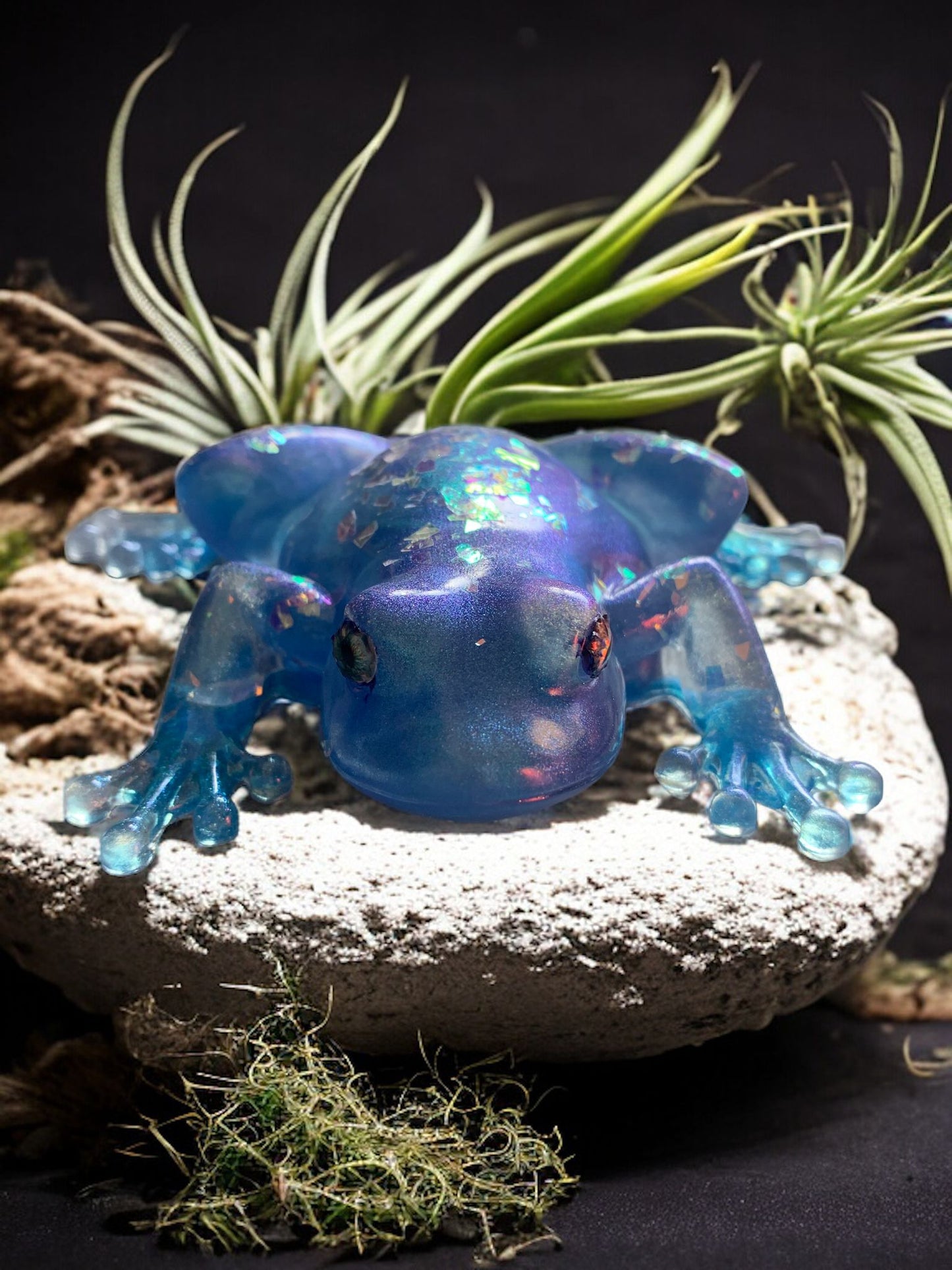 Frog chic blue glitter