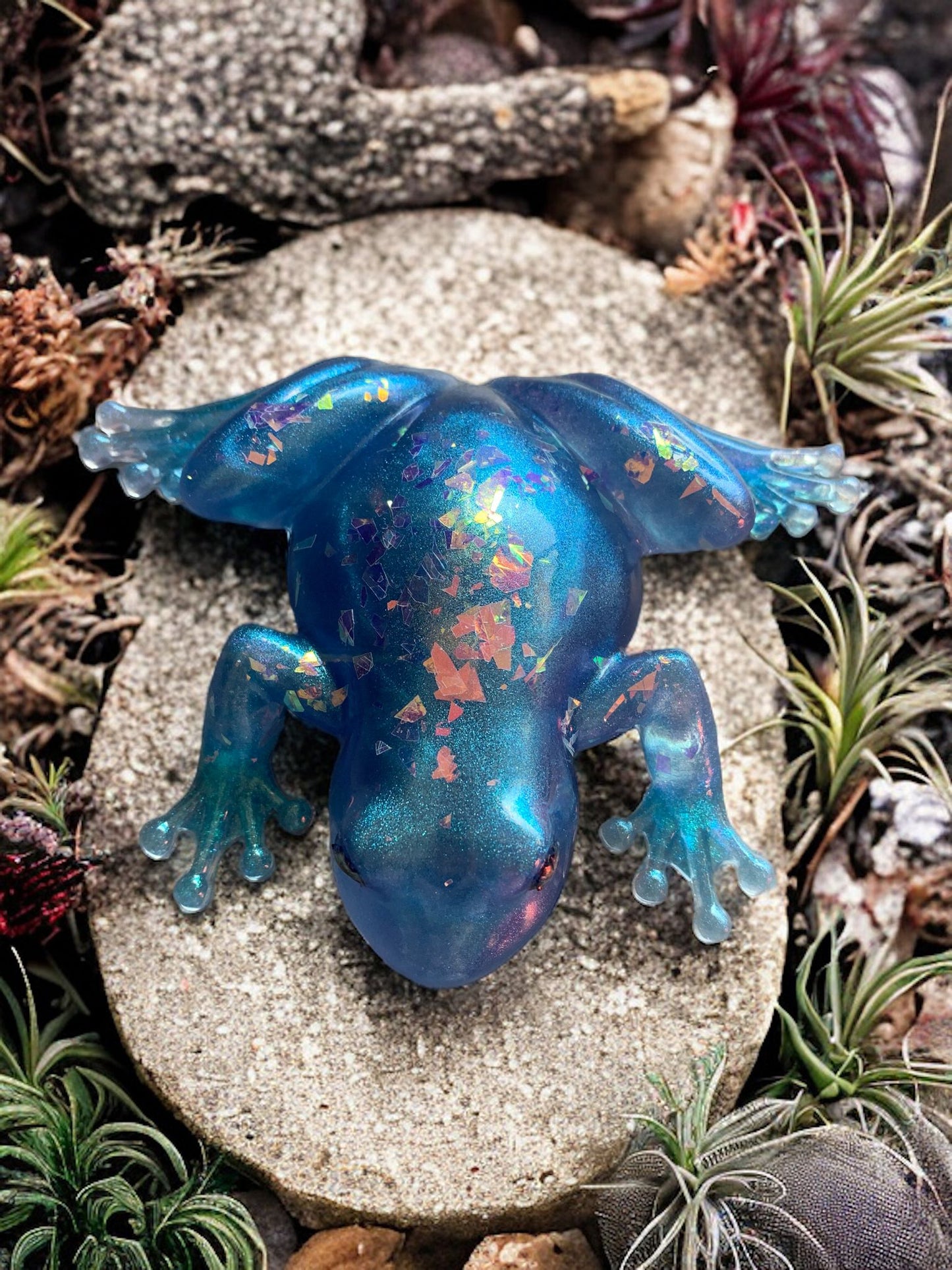 Frog chic blue glitter