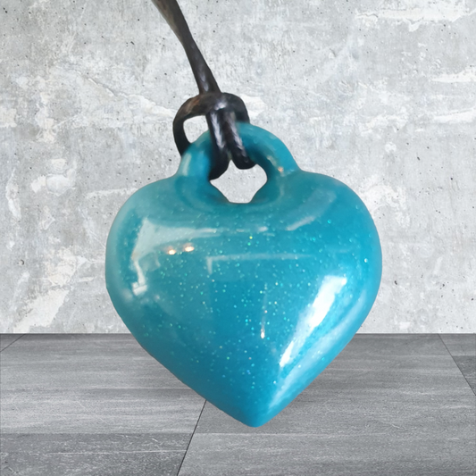 Pendant Puffy Heart   Turquoise