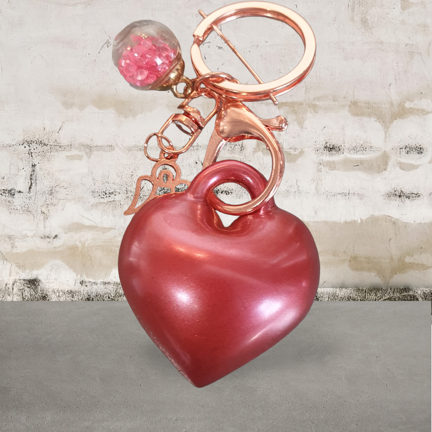 Keycharm puffy heart - Dark Pink