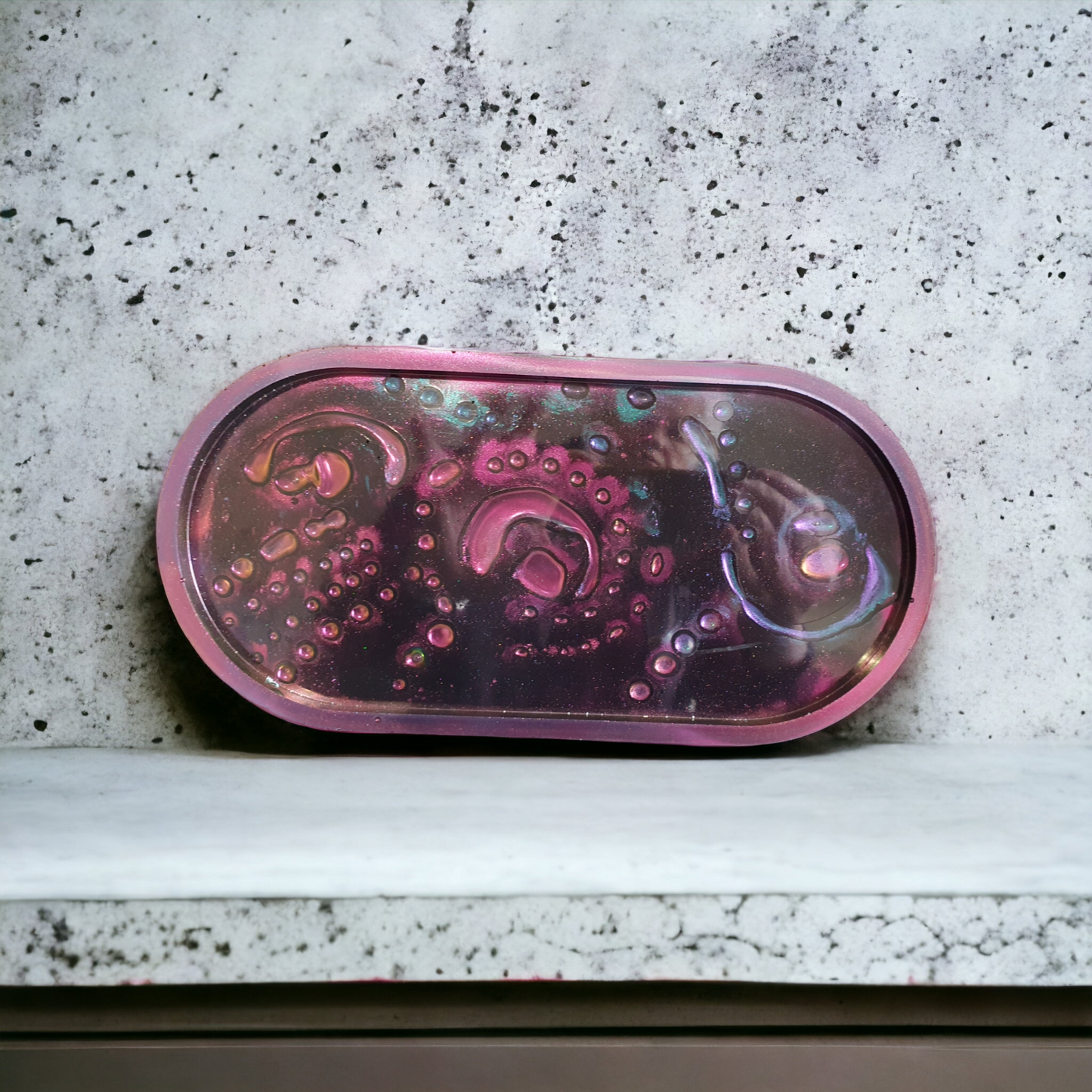 Trinket tray med purple, teal bronze