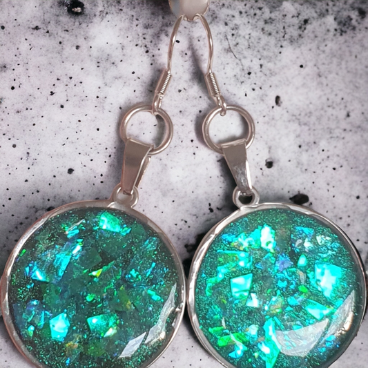 Earrings dangling Opal looking