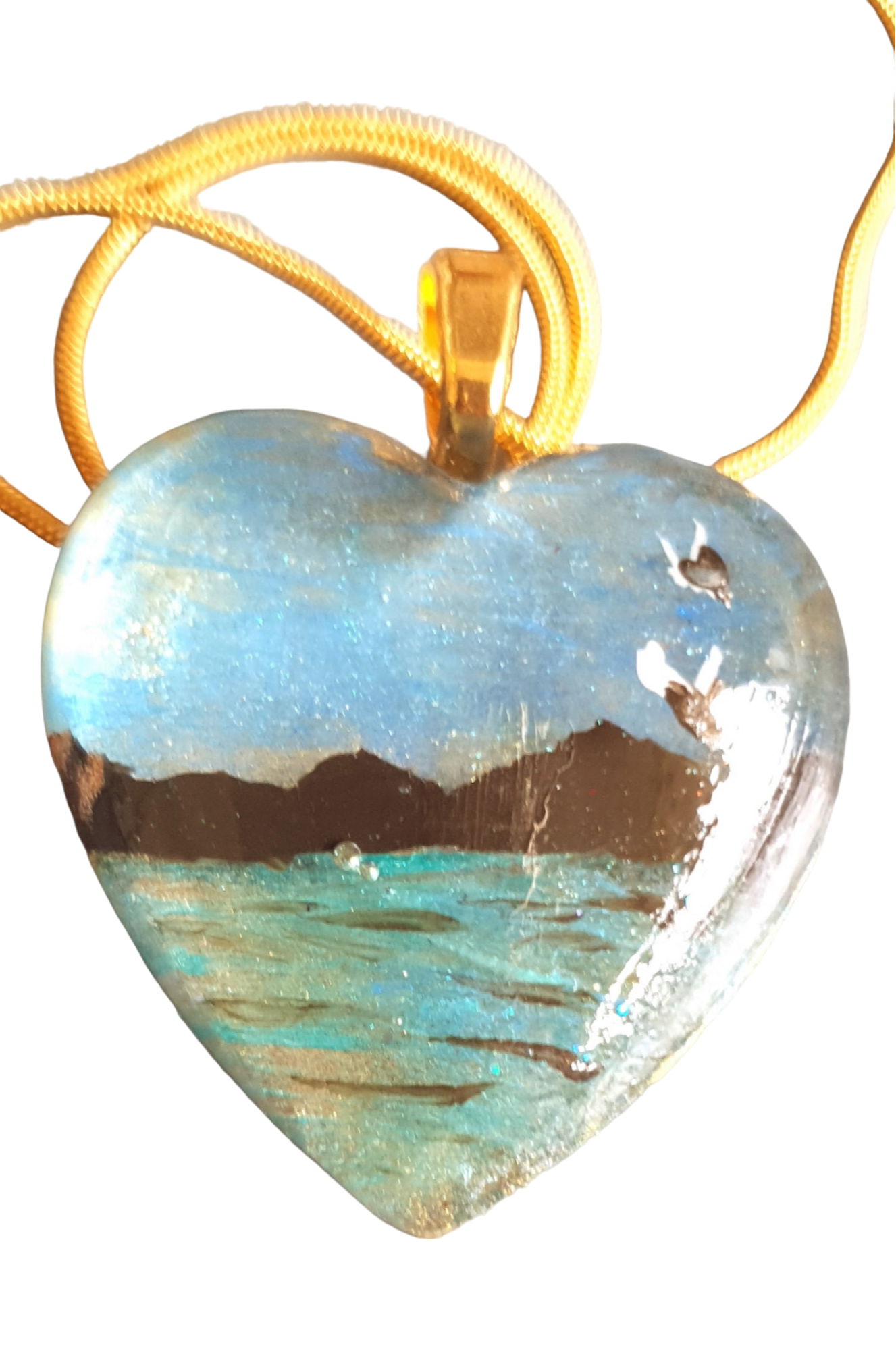 Pendant heart sml hand painted