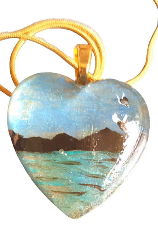 Pendant heart sml hand painted