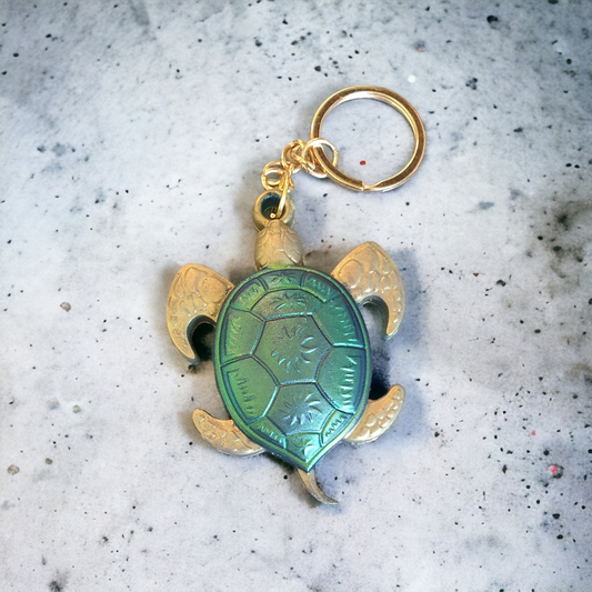 Keyring Ocean turtle Green Gold 1