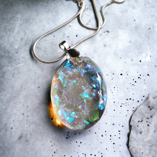 Pendant Blue Green sparkle  crystal