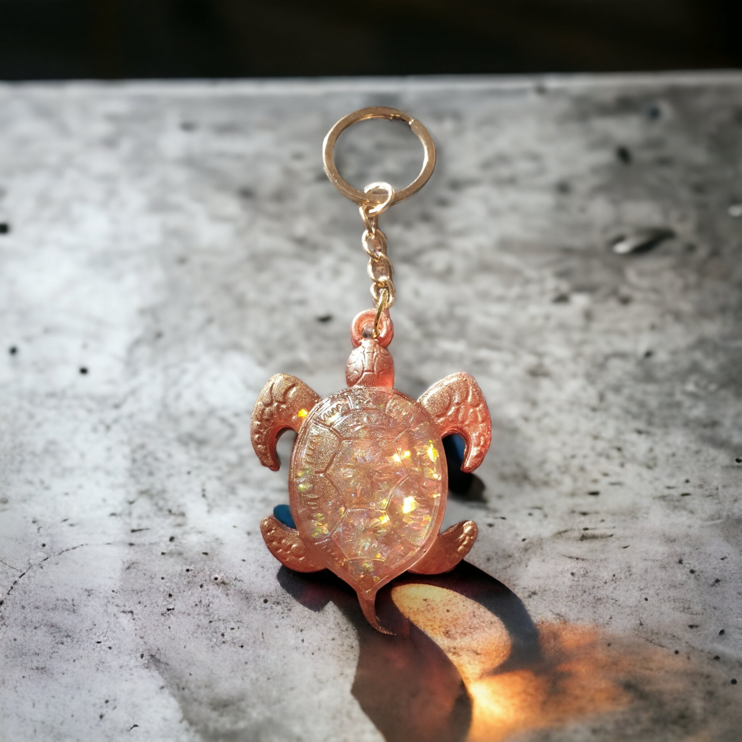 Keyring Ocean  turtle number 5 pink