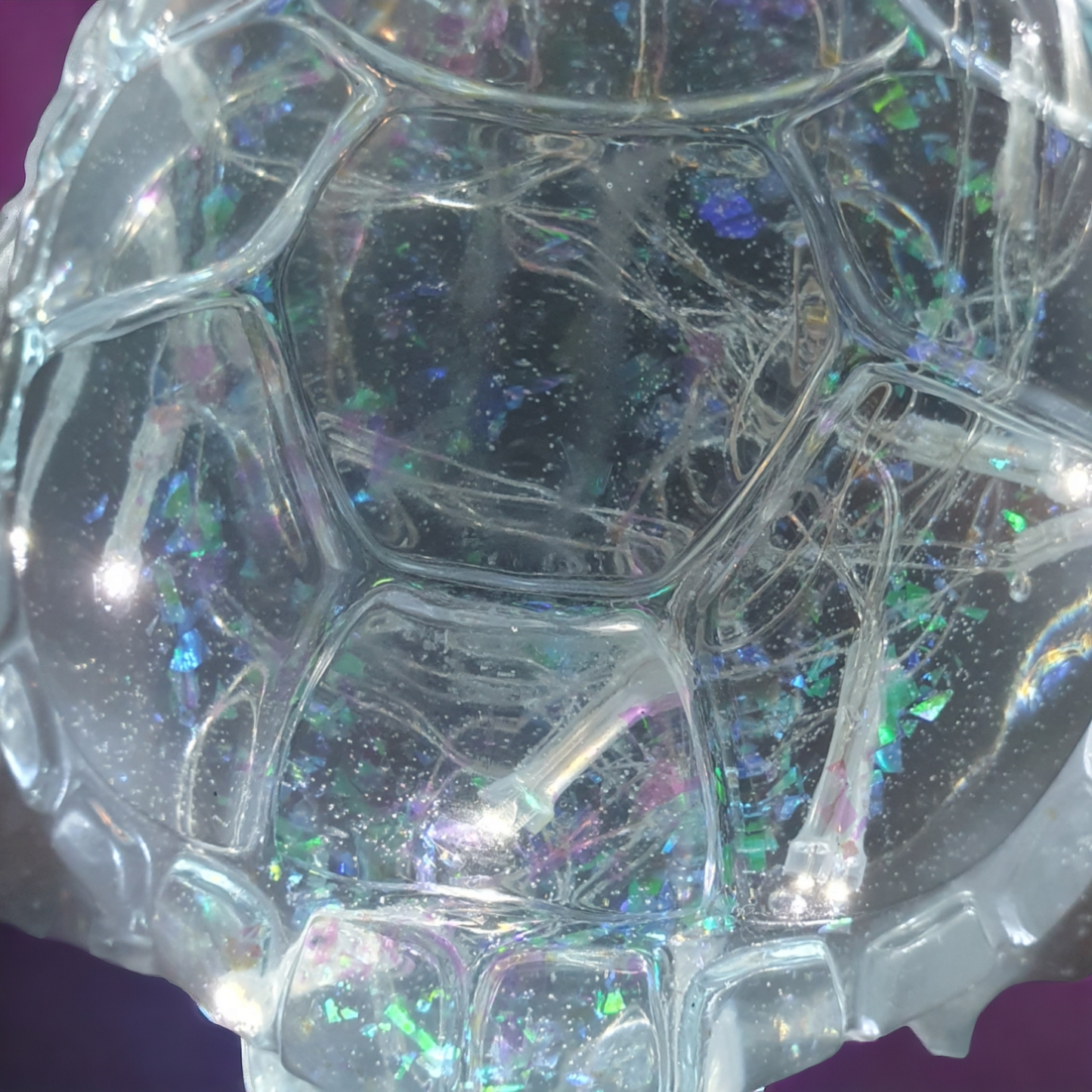 Turtle HUGH with lights blue light 30 x 31cm