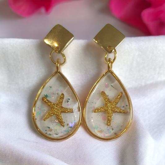 Earrings gold seastar