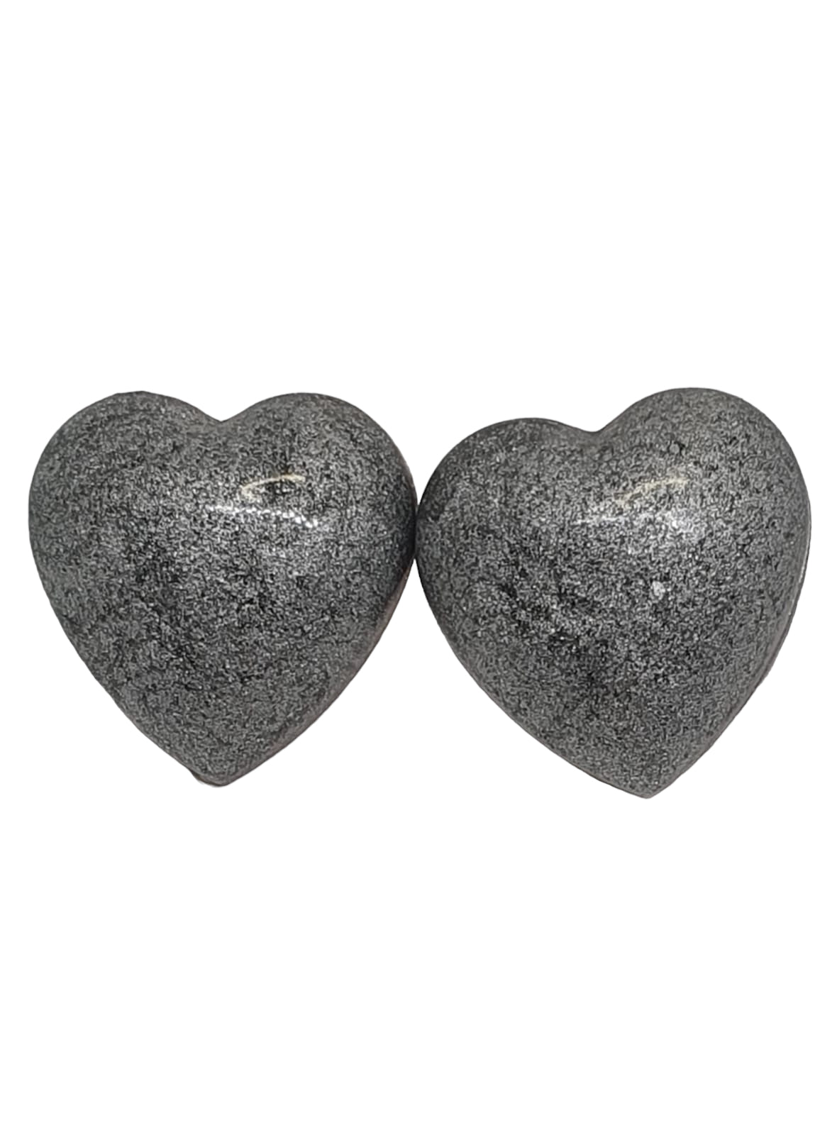 Earrings Rounded  Heart Silver Grey