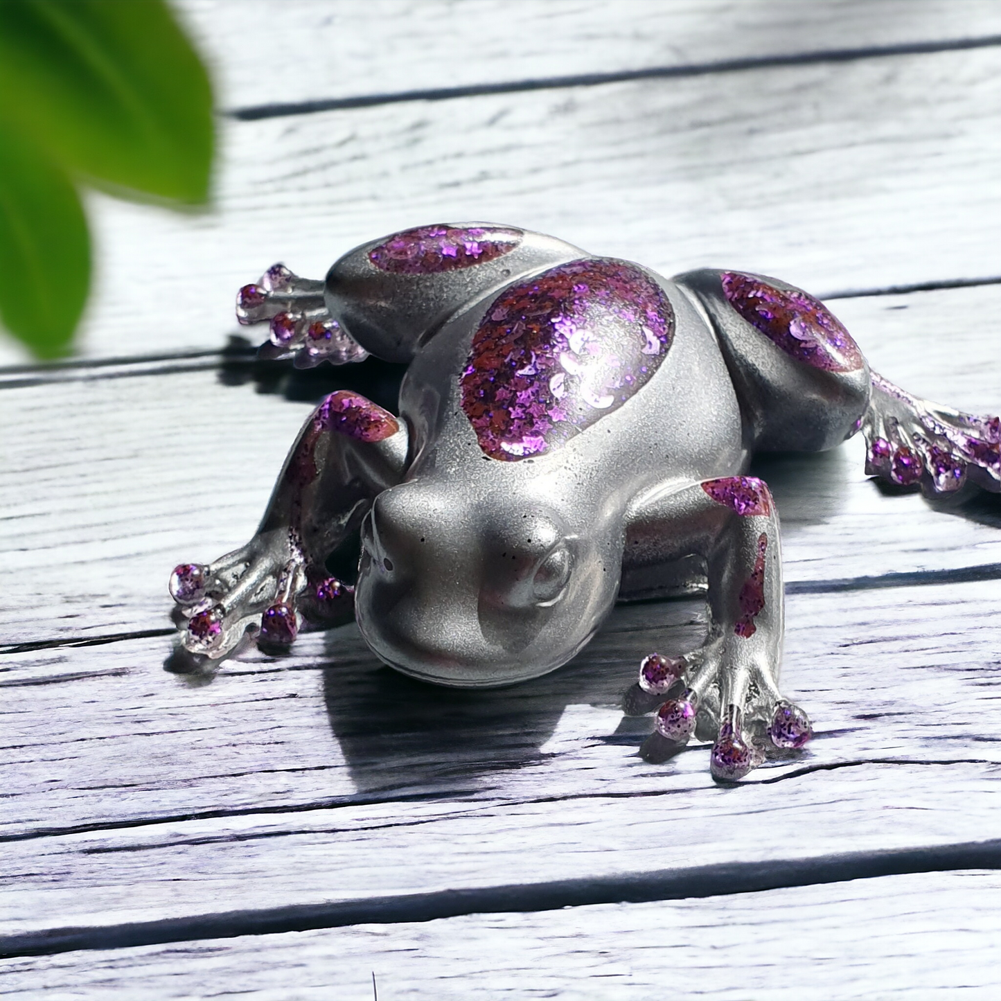 Frog chic silver and purple