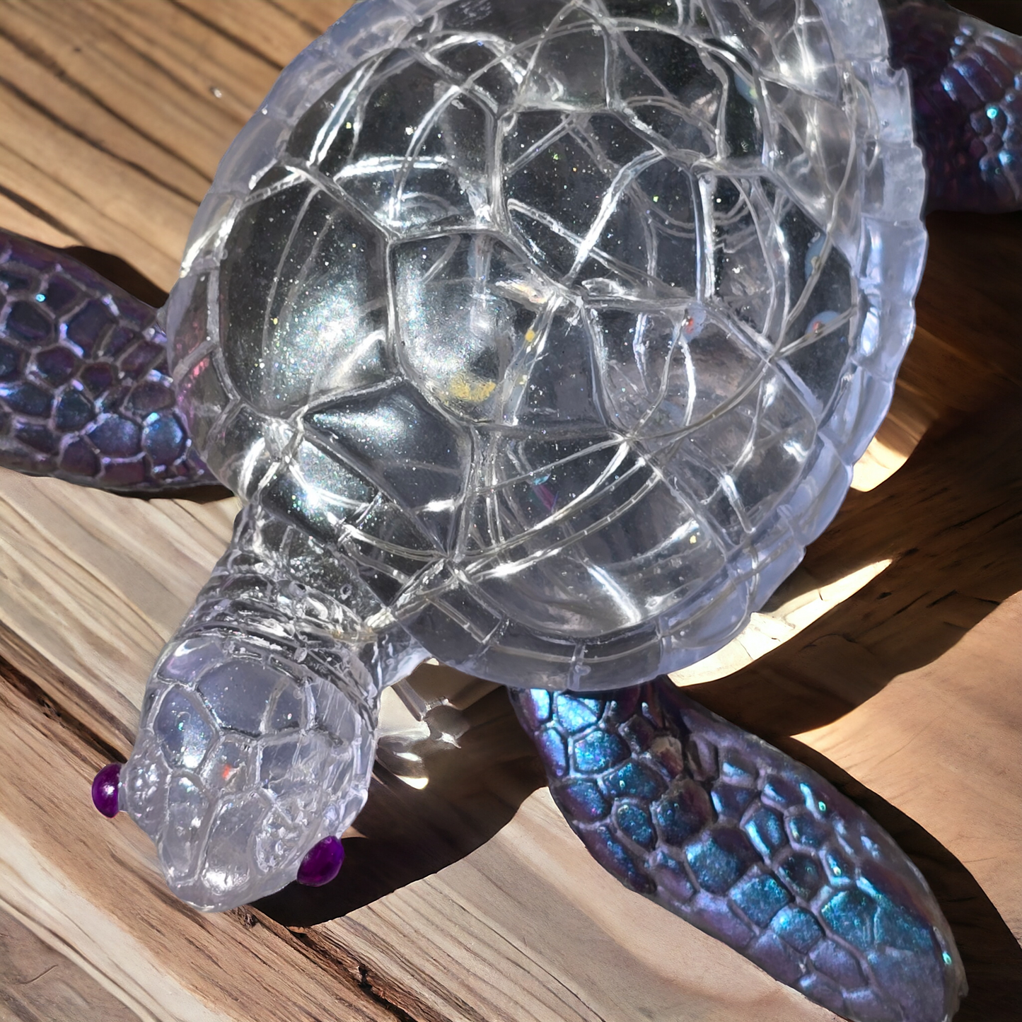 Turtle large blue, purple teal night light 13 x 14cm