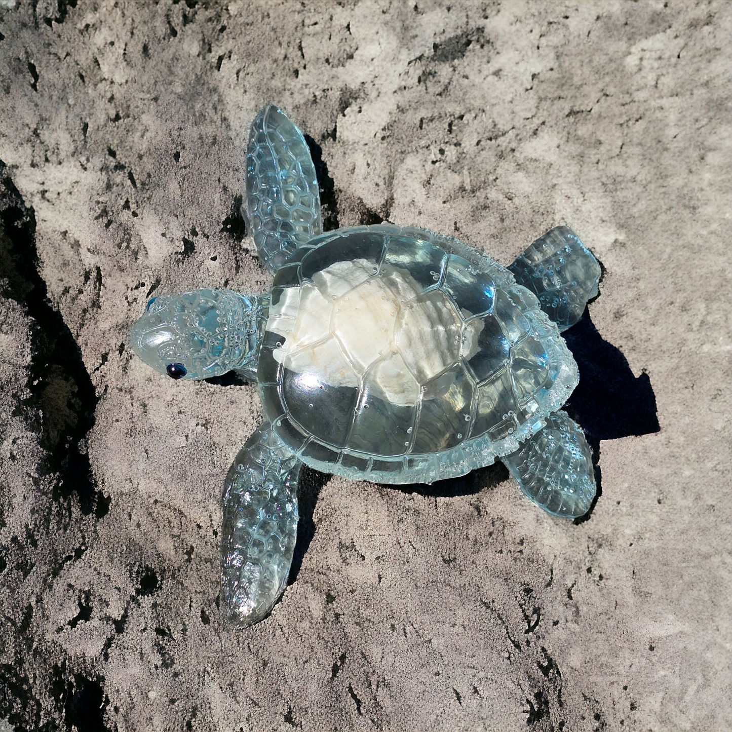 Turtle large Lt blue with white shell 14 x 12cm