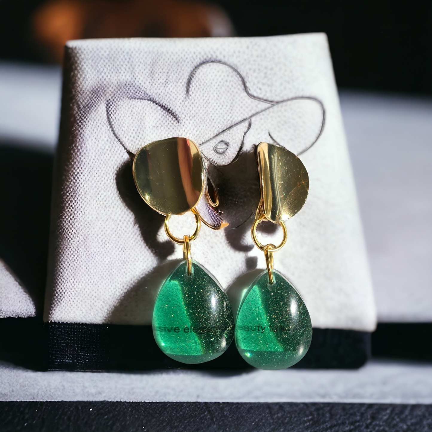 Earrings emerald green