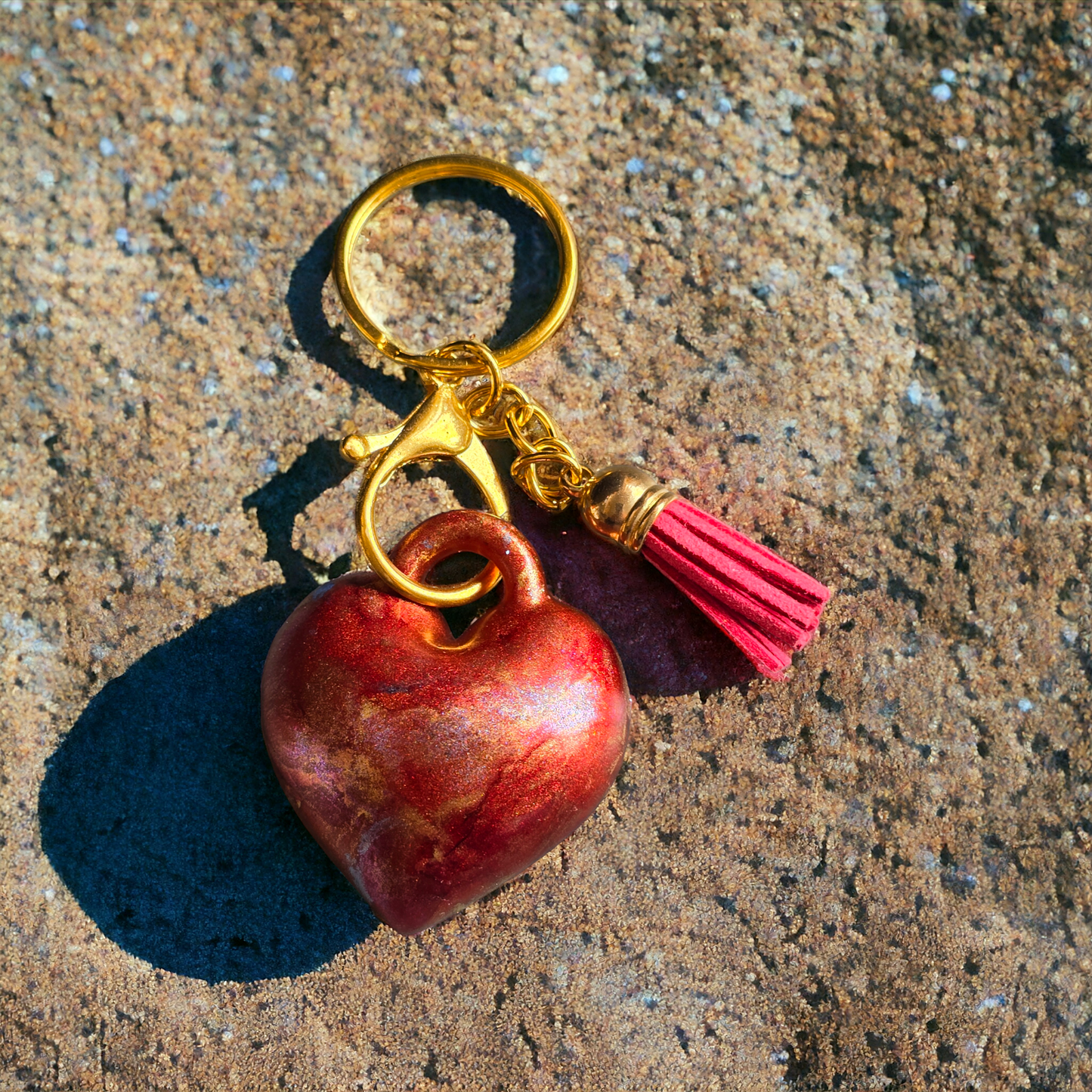 Keycharm puffy heart burgundy