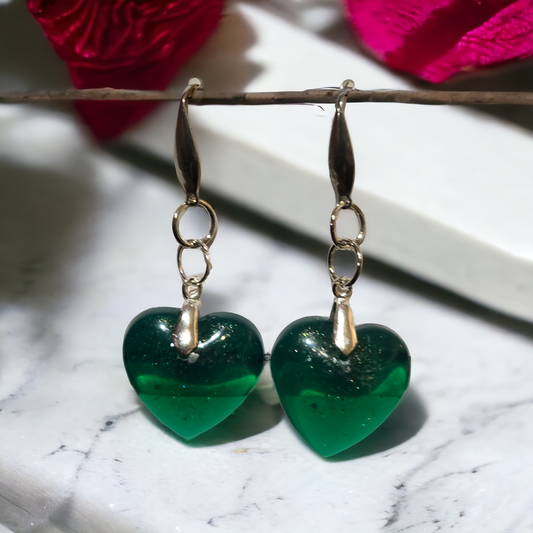 Earrings emerald