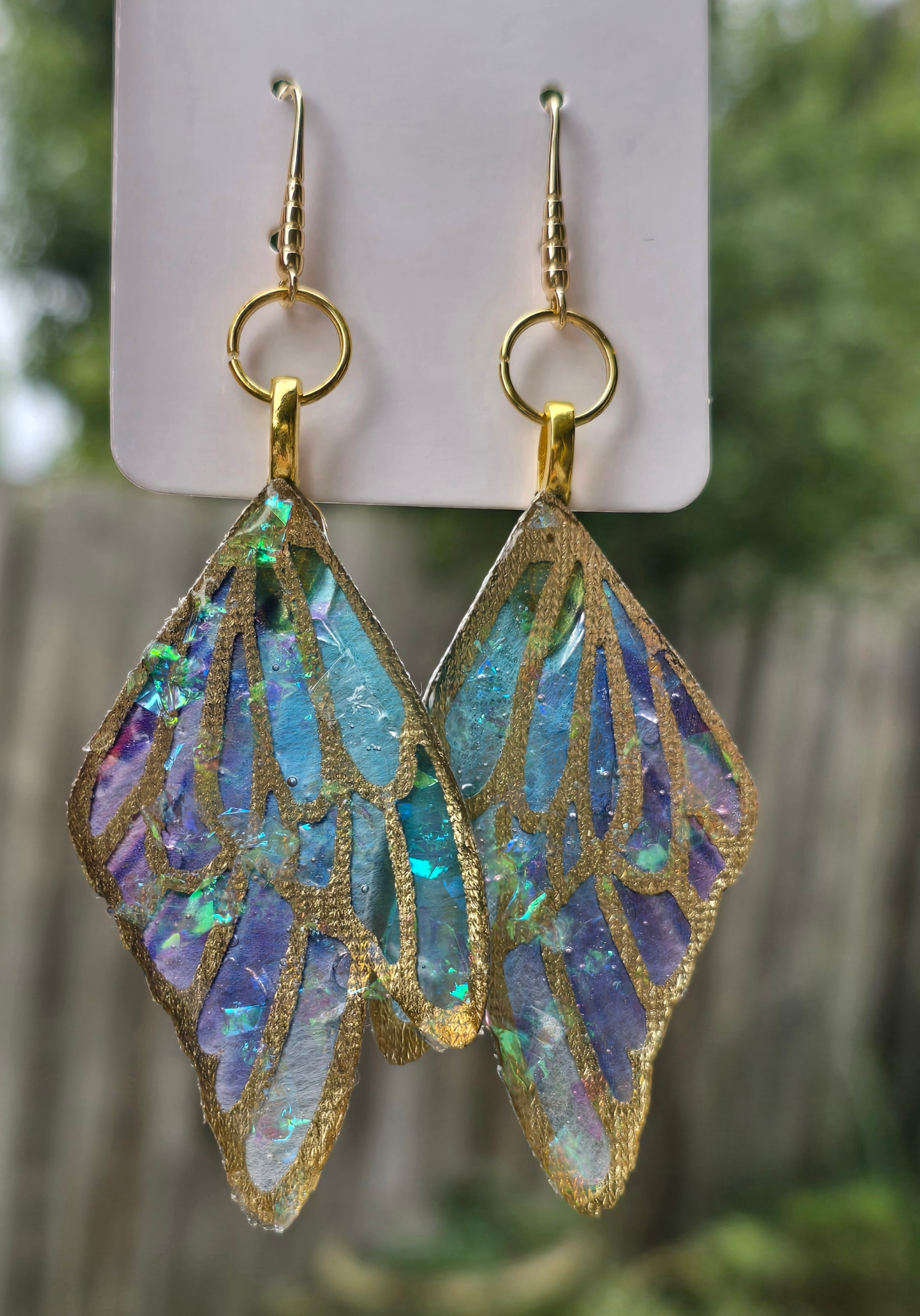 Earrings large dangling fairy