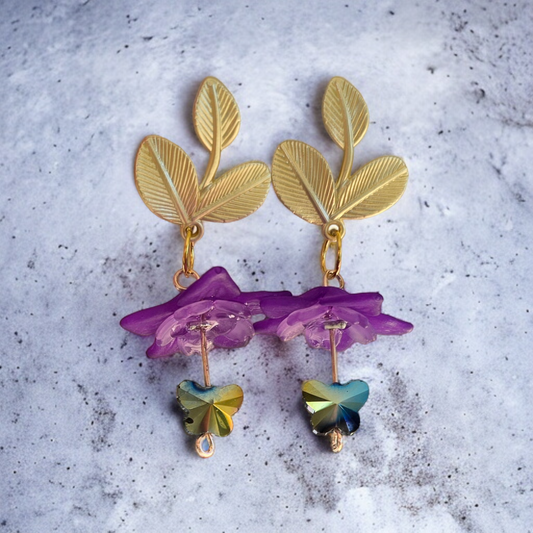 Earrings dangling butterflies