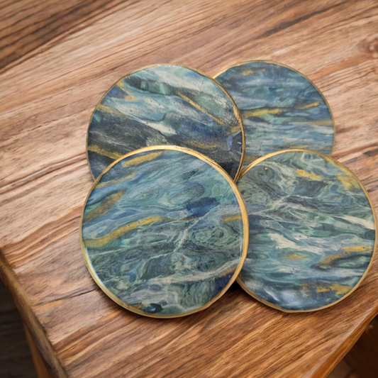 Coaster set of 4 water rippels