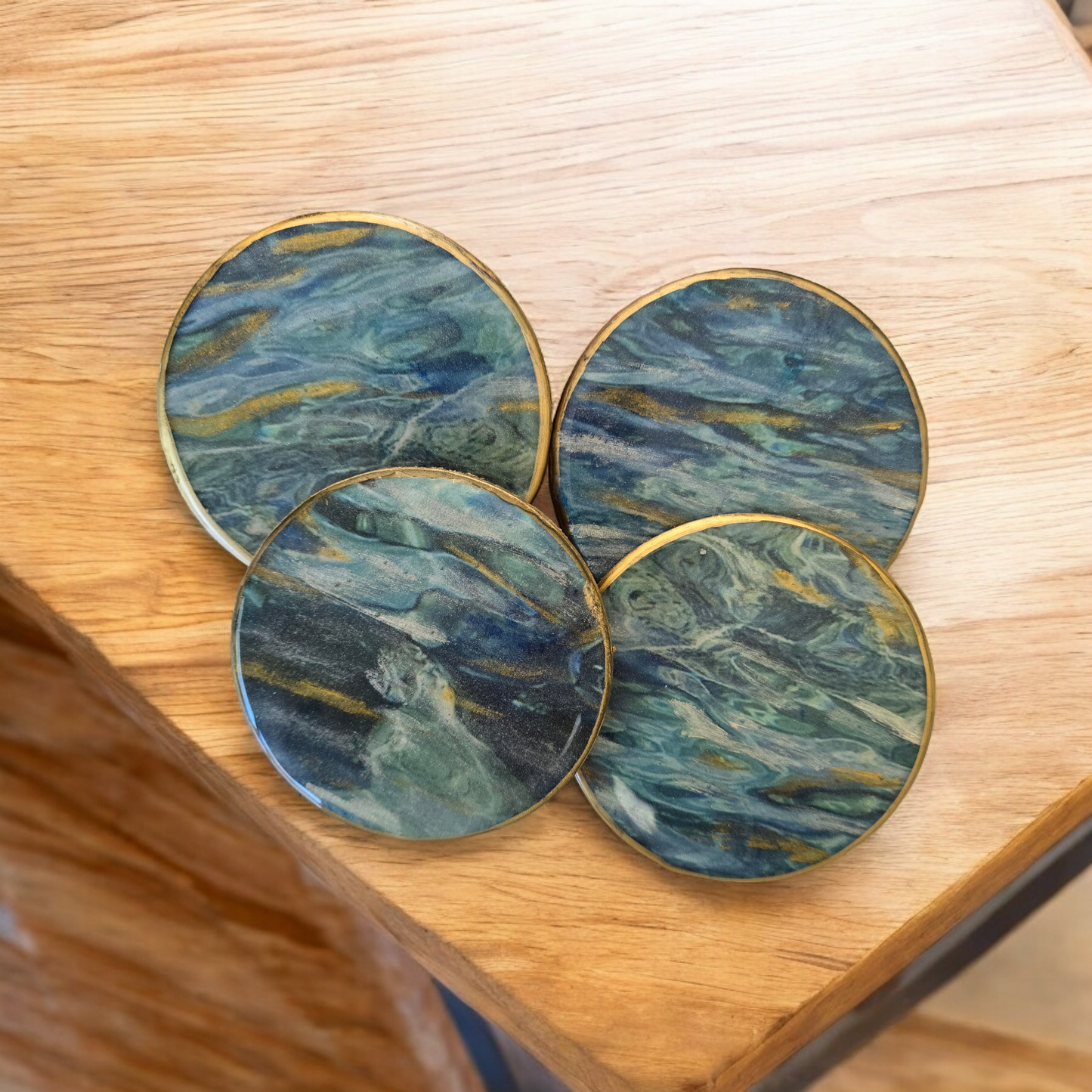 Coaster set of 4 water rippels